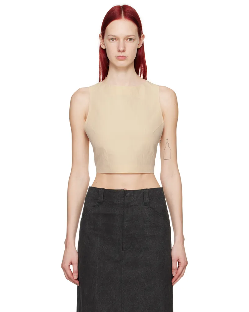 AURALEE Off-White Weather Tank Top Ecru