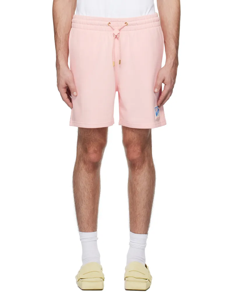 Casablanca Paris Pink Greek Temple Rubber Patch Shorts Pink