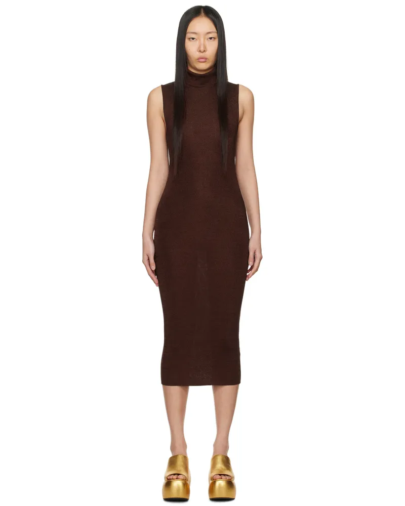 GAUGE81 Brown Flora Midi Dress 265