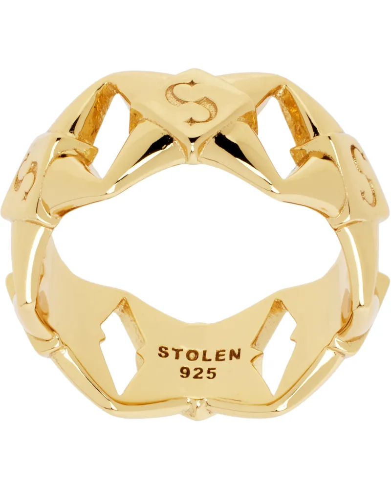 Stolen Girlfriends Club Gold Star Shocked Band Ring Gold