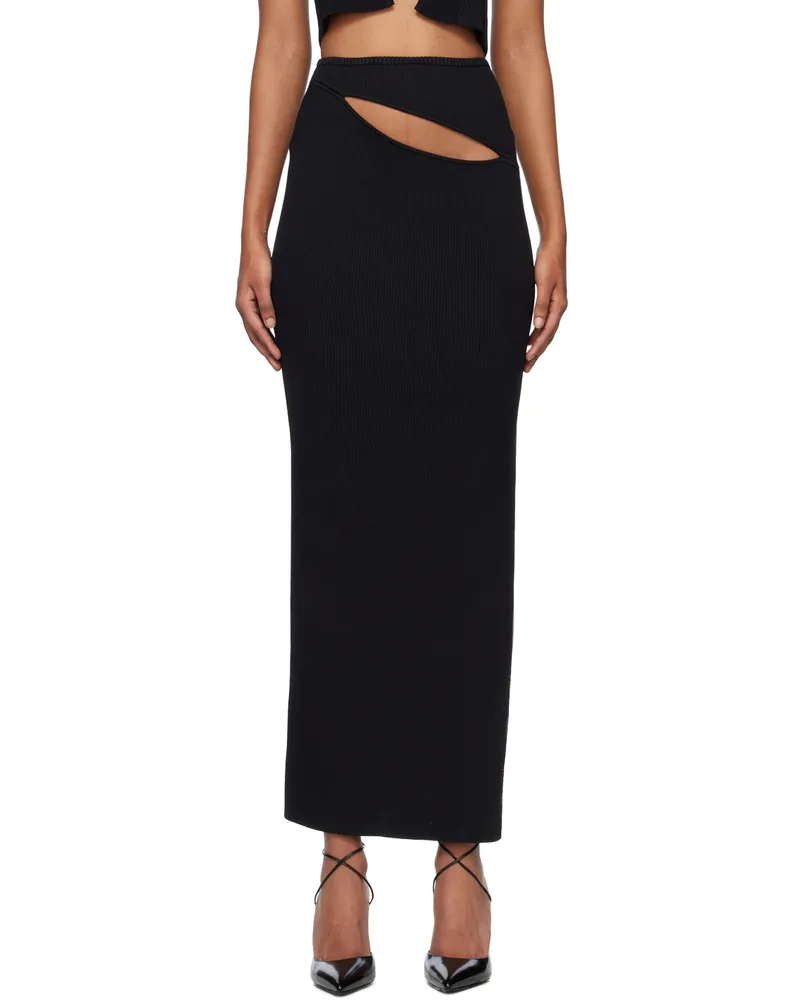 Christopher Esber Black Hip Slash Maxi Skirt Black