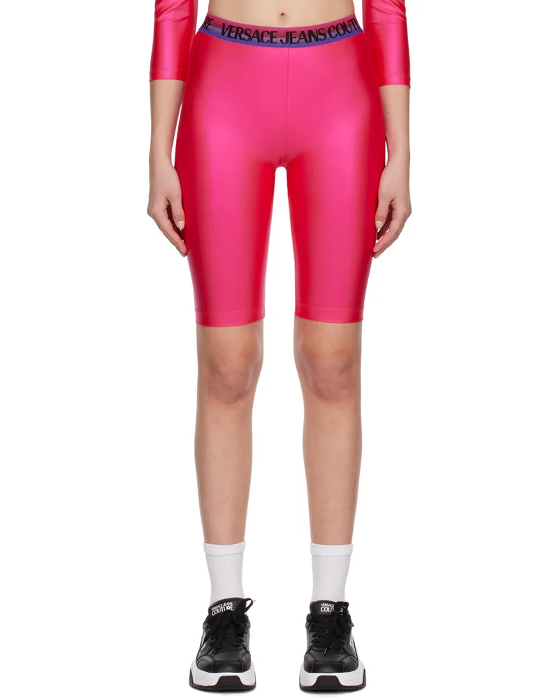 Versace Jeans Pink Shiny Bike Shorts E406