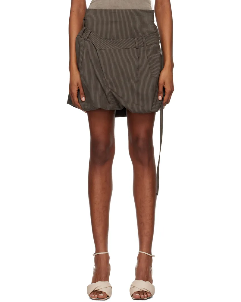 OTTOLINGER Brown Draped Suit Miniskirt Brown