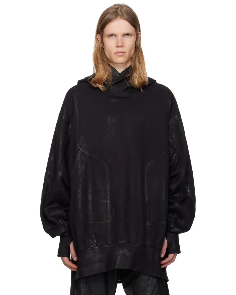 Julius Black Coated Ilium Hoodie Black