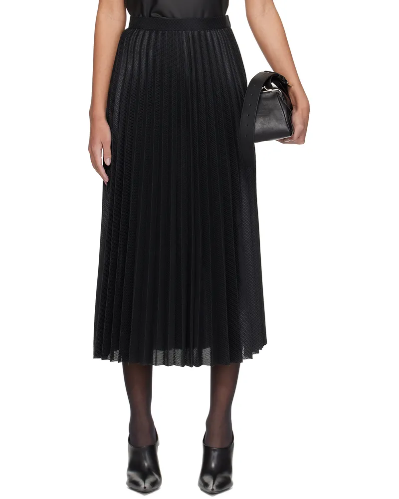 Junya Watanabe Black Pleated Midi Skirt 1
