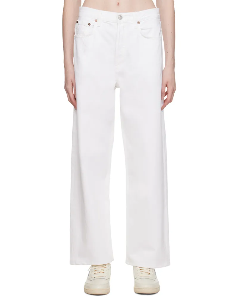 AGOLDE White Slung Jeans Milkshake