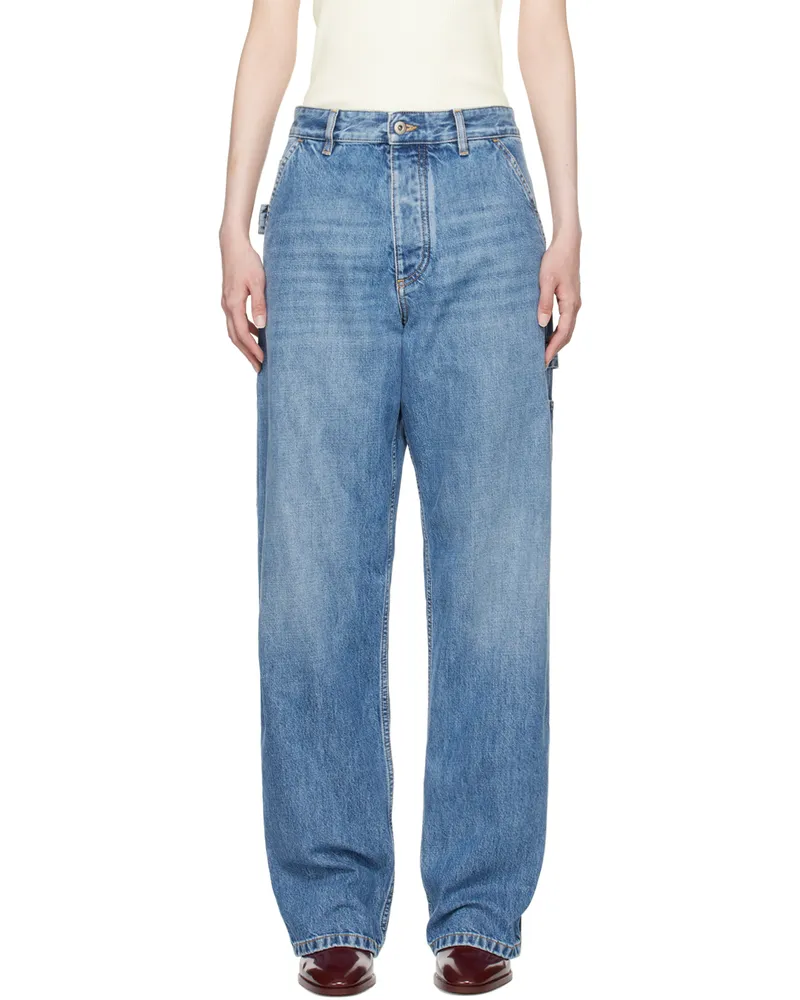 Bottega Veneta Blue Vintage Indigo Cargo Denim Jeans 4715