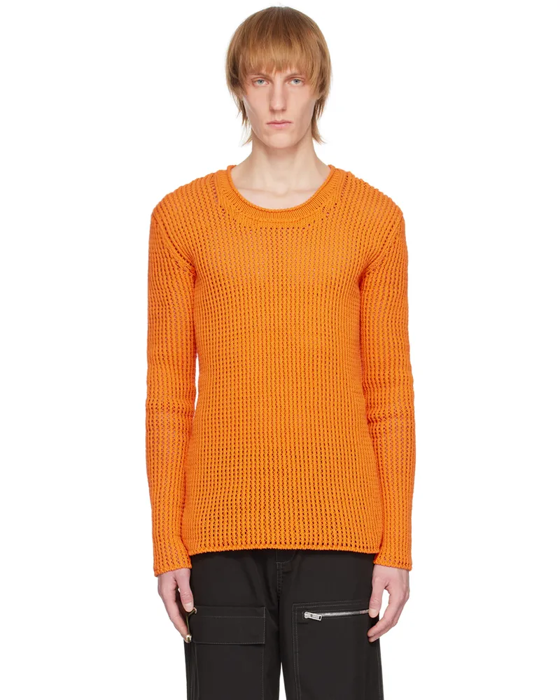 Dion Lee Orange Grid Sweater Safety