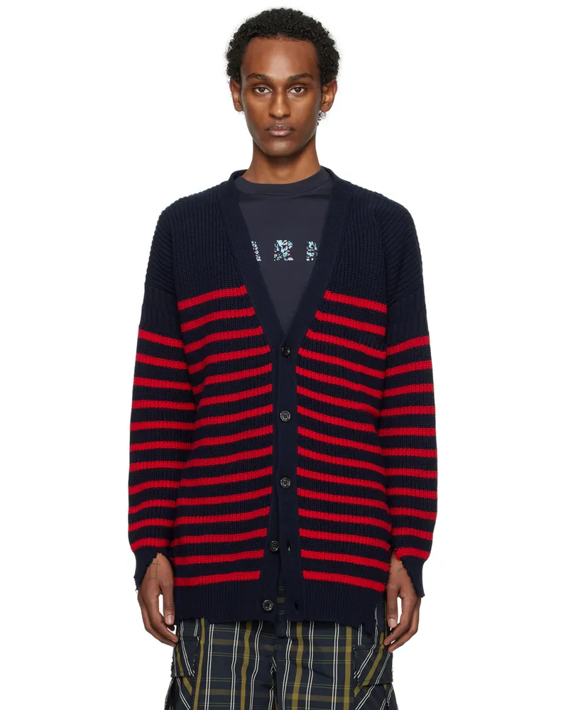 Marni Navy Stripe Cardigan Rgb94