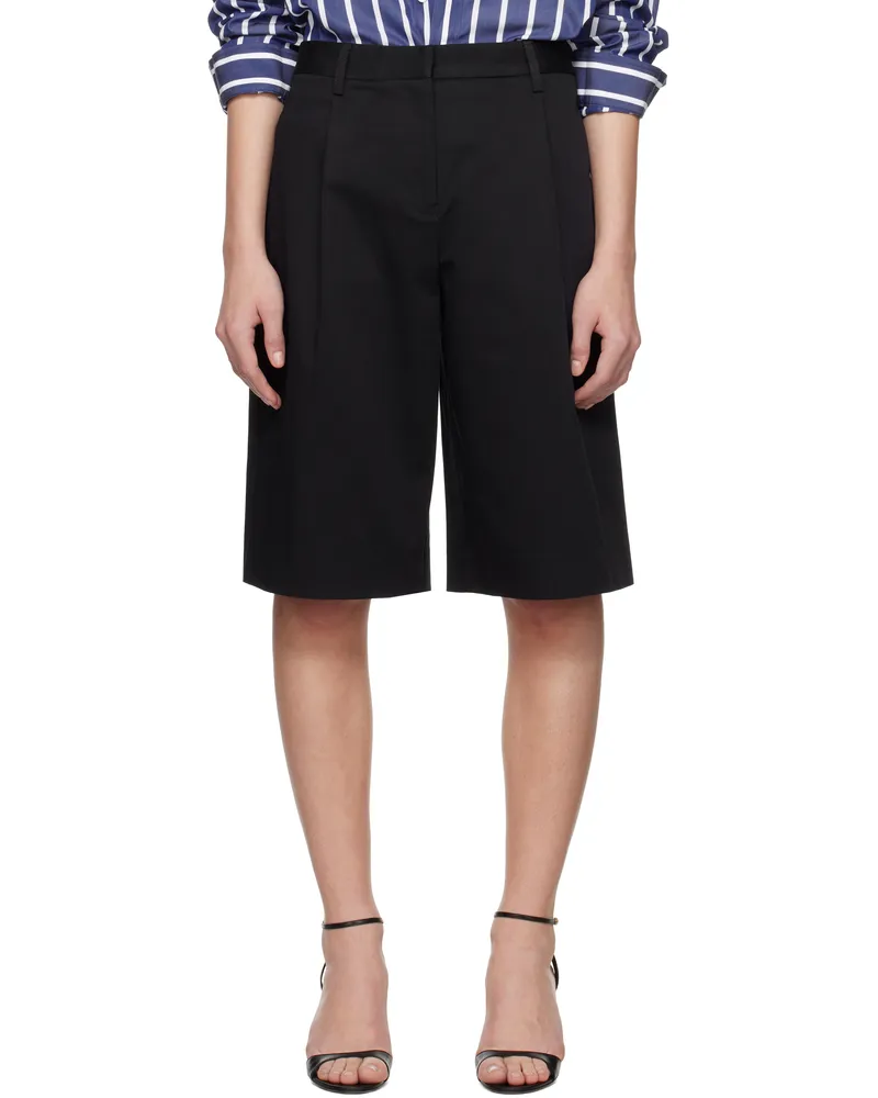 Matteau Black Long Chino Shorts Black