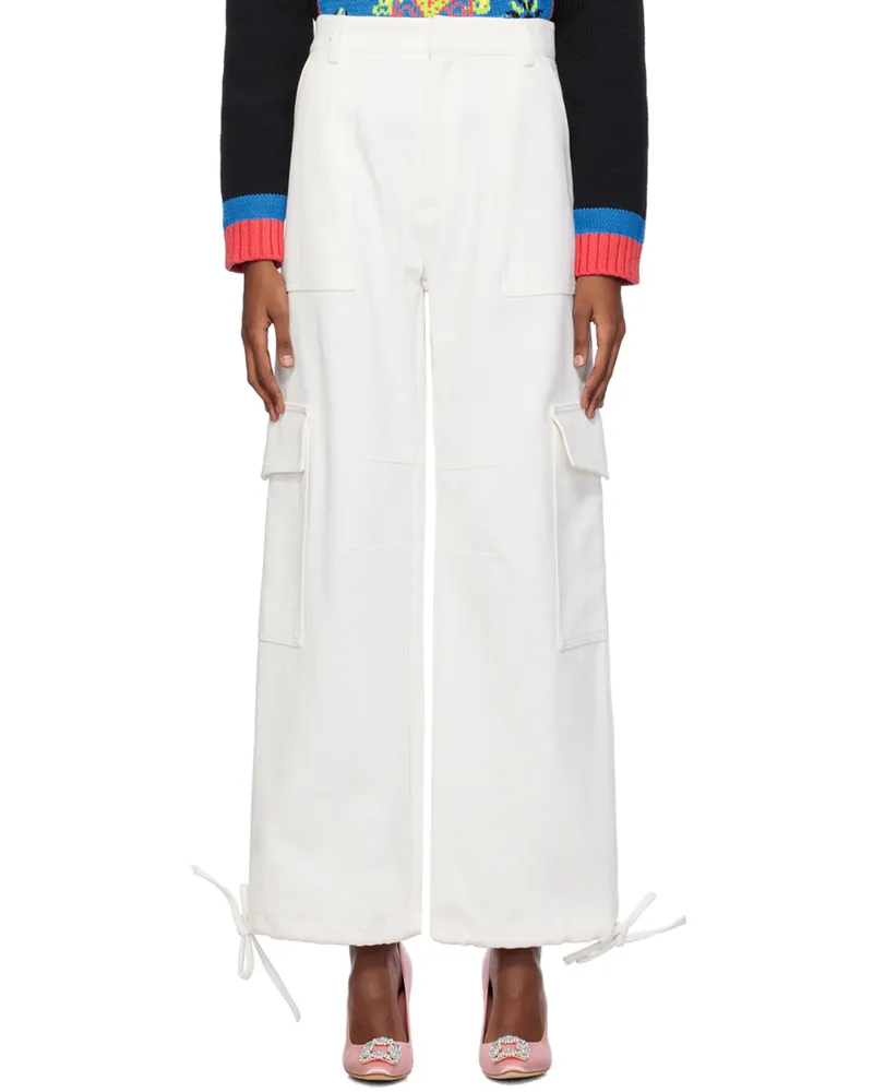 Moschino White Embroidered Jeans A2001