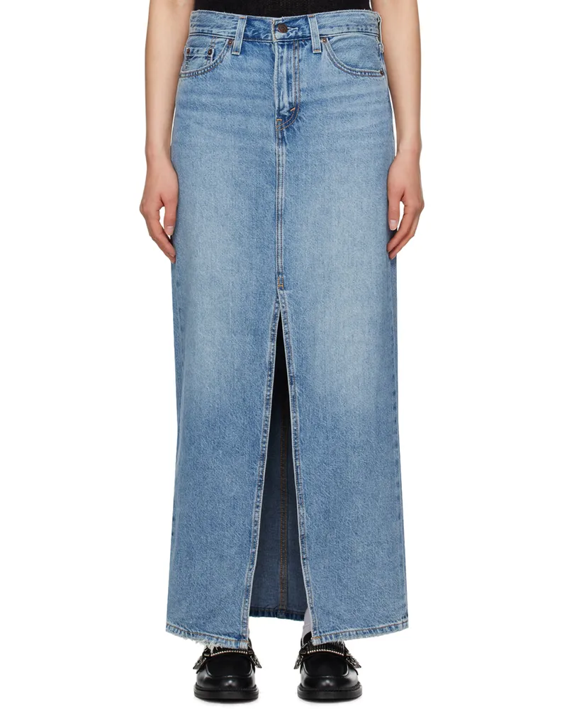 Levi's Blue Ankle Column Denim Midi Skirt Seraphina