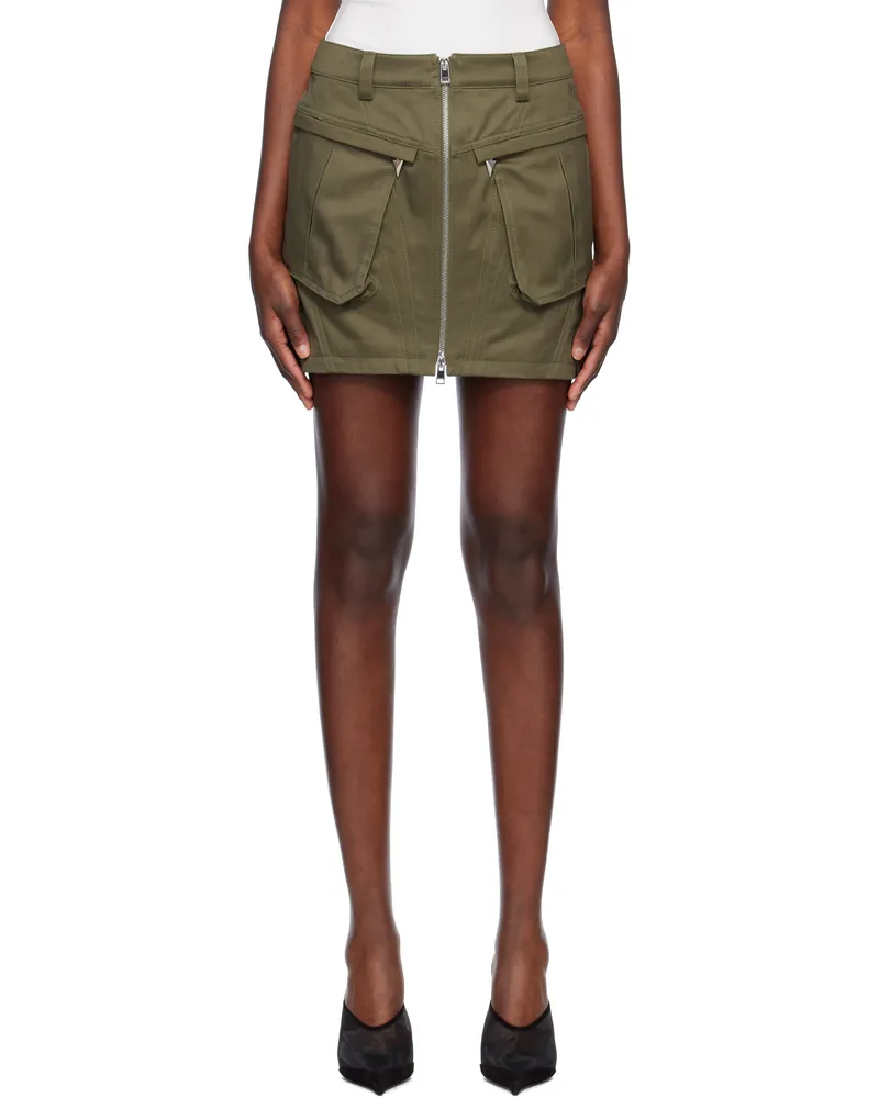 Thierry Mugler Khaki Cargo Miniskirt 5047