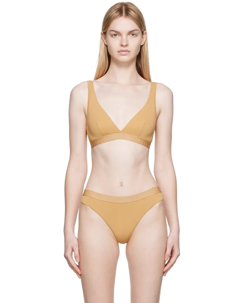 Versace Brown Greca Border Bra 1n340