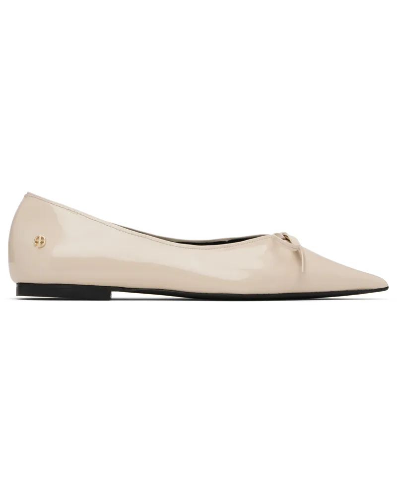 Anine Bing Beige Hilda Ballerina Flats Ivory