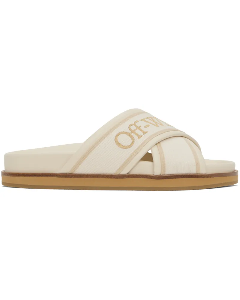OFF-WHITE Off-White Cloud Criss Cross Slides Beige