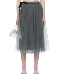 Molly Goddard Gray Lottie Midi Skirt Grey