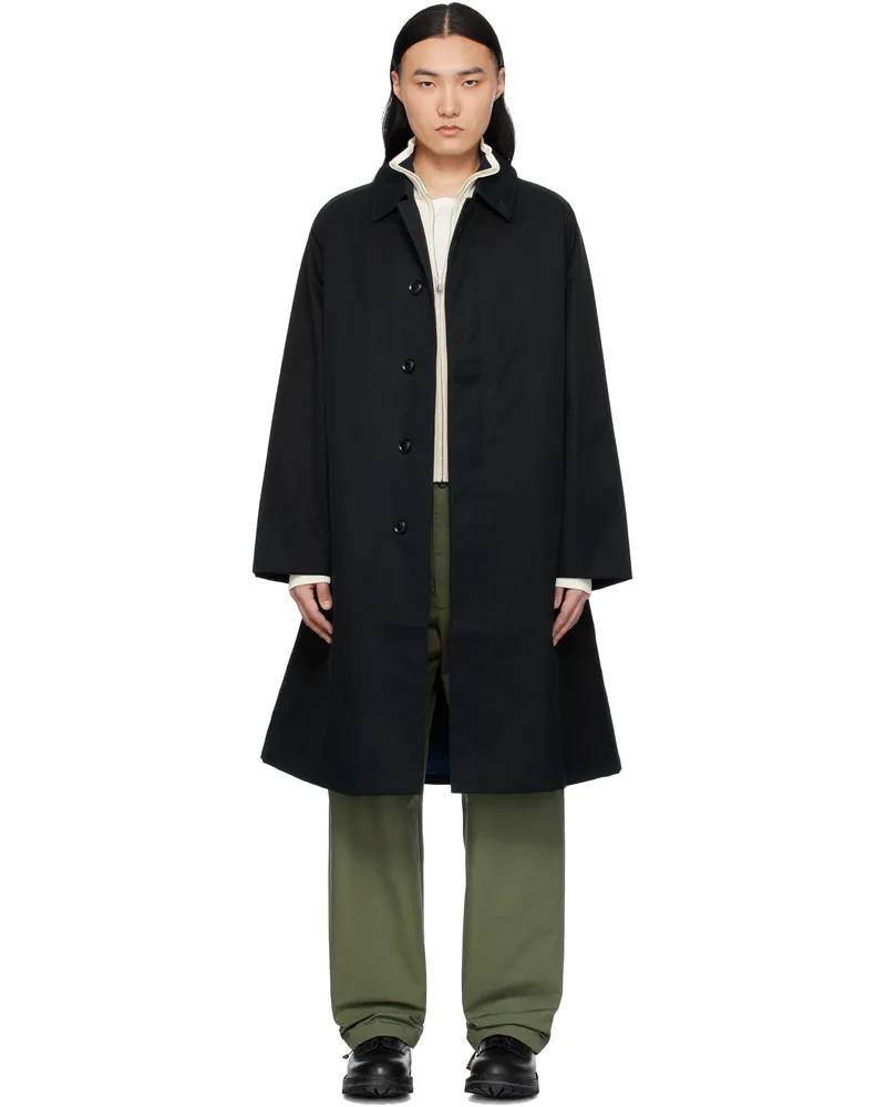 nanamica Navy 2L Cotton GORE-TEX Balmacaan Coat Navy