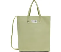 Green Large Canvas Shopping Tote