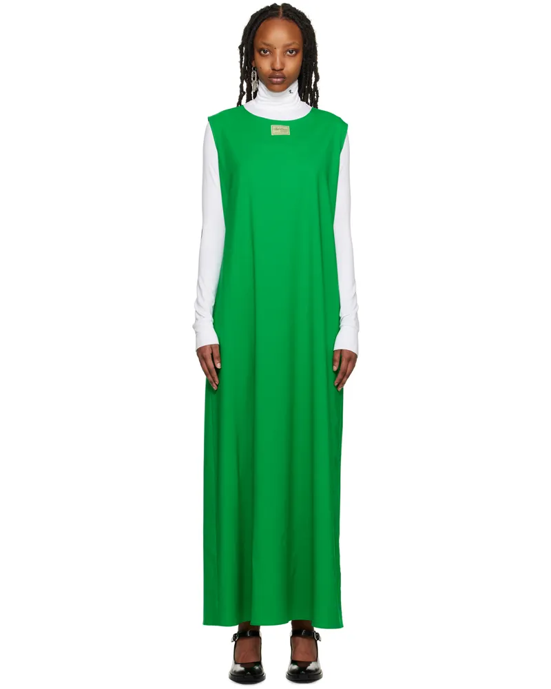 Raf Simons Green Crewneck Maxi Dress 0020
