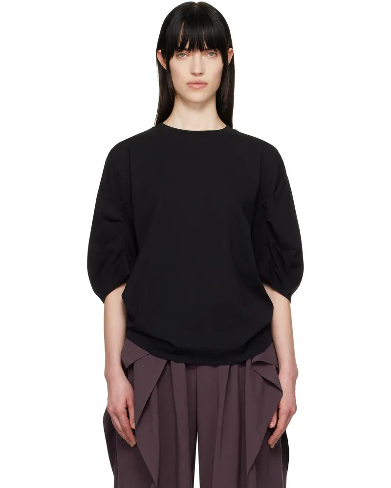 Dries van Noten Black Pleated T-shirt 900