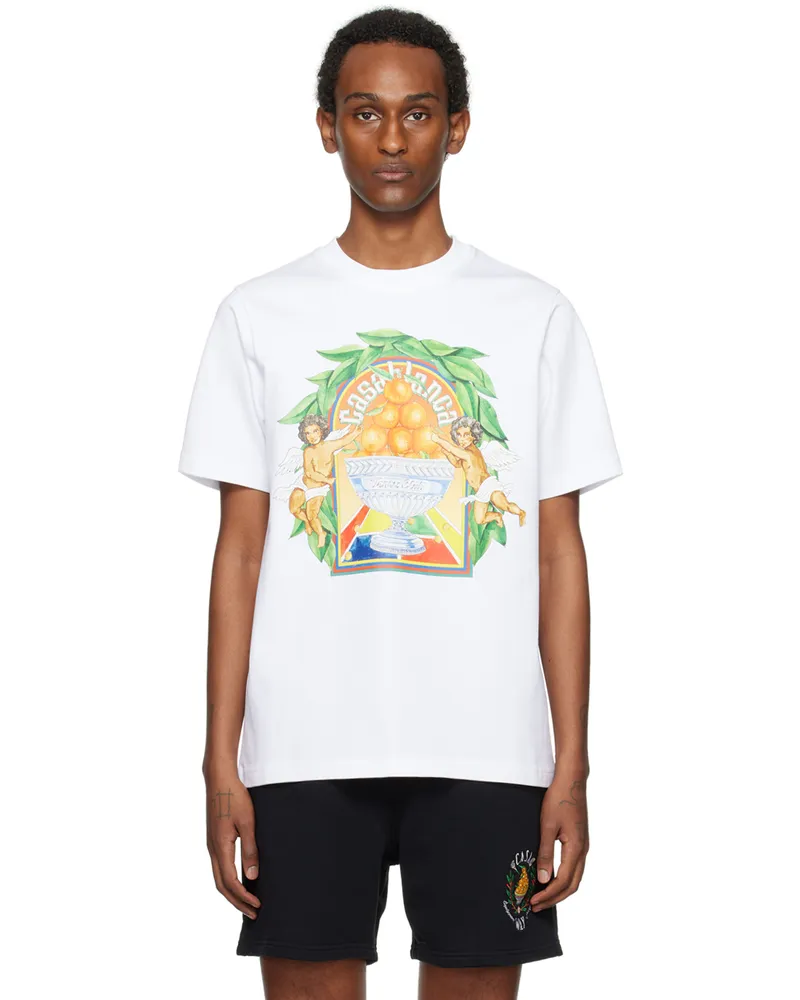 Casablanca Paris White 'Triomphe D'Orange' T-Shirt Triomphe