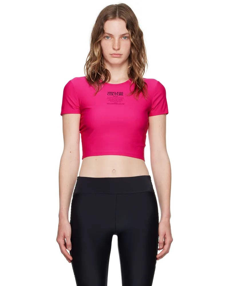 Versace Jeans Pink Printed Logo T-Shirt E477
