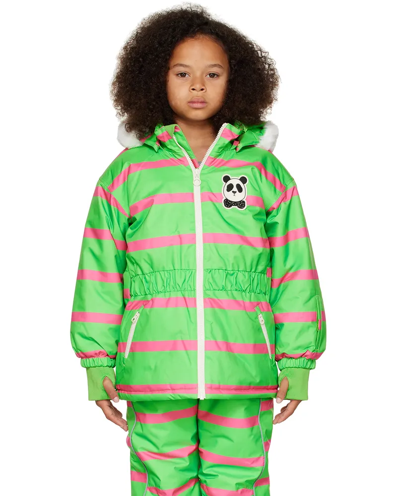 Mini Rodini Kids Green Panda Jacket Green