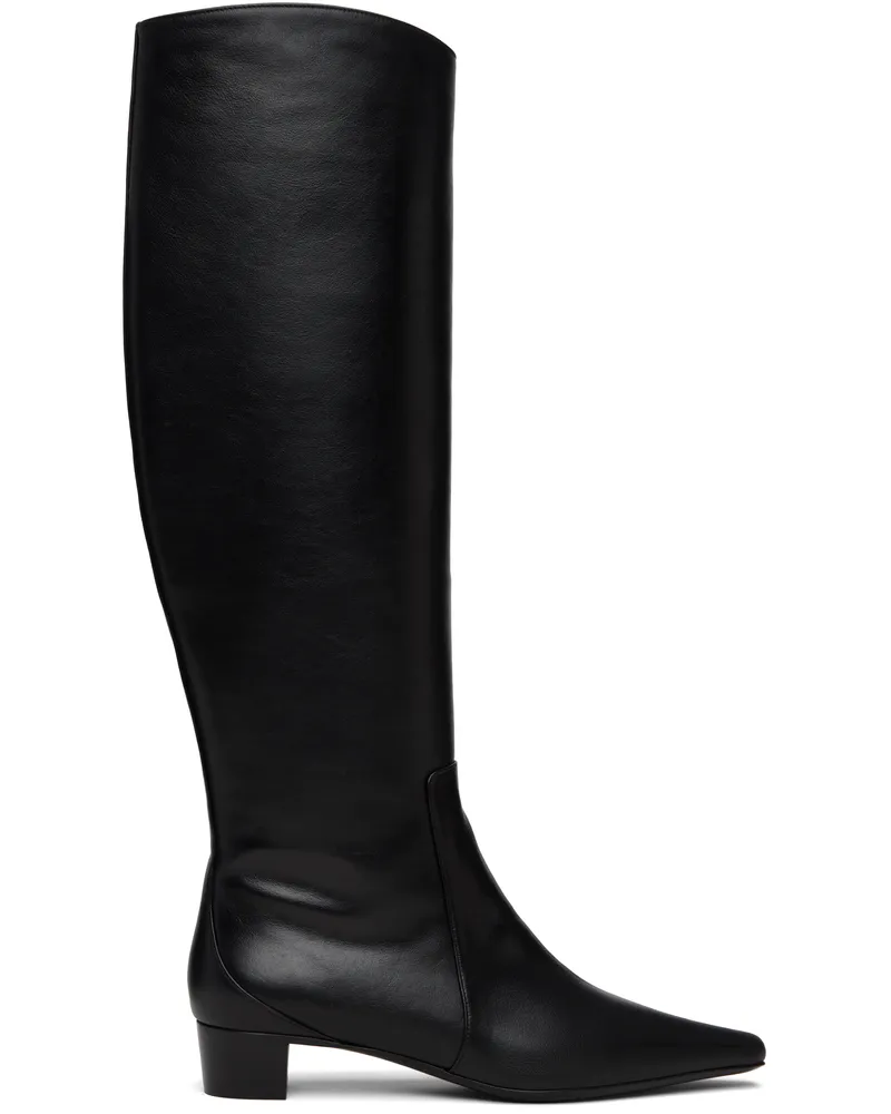 by FAR Black Pascal Nappa Leather Tall Boots Bk001