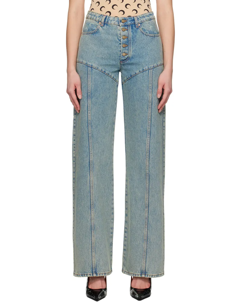 Marine Serre Blue Moon Laser Flare Jeans Bg10
