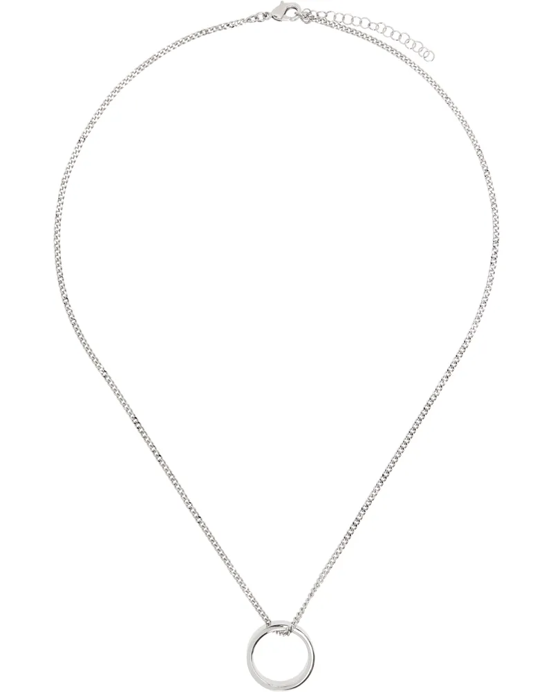 Maison Margiela Silver Minimal Logo 6MM Pendant Ring Necklace 951