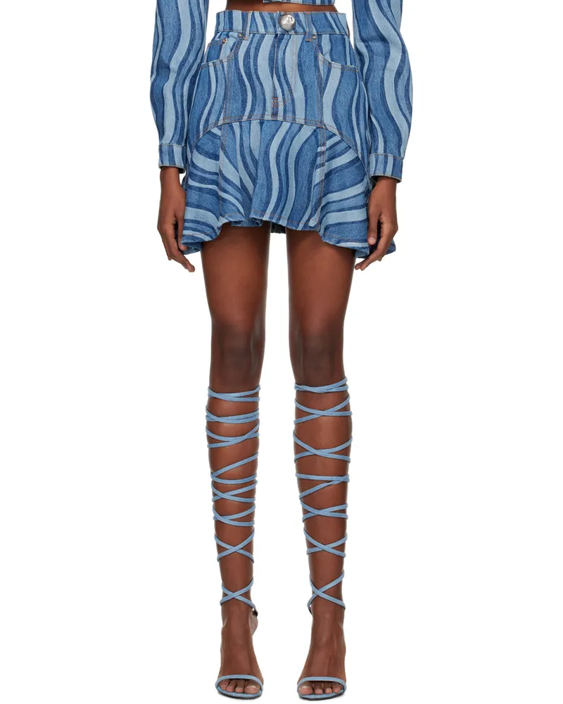 Area Blue Sunray Denim Miniskirt Indigo