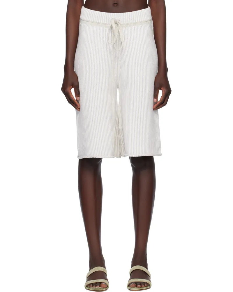 Lauren Manoogian Beige & White Linea Shorts Mw01