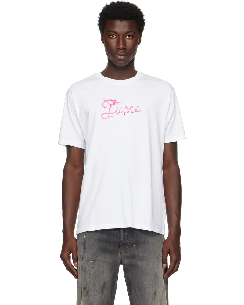 Dime White Satin T-Shirt White