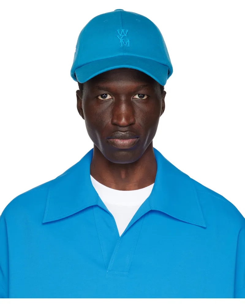 Wooyoungmi Blue Embroidered Cap Blue