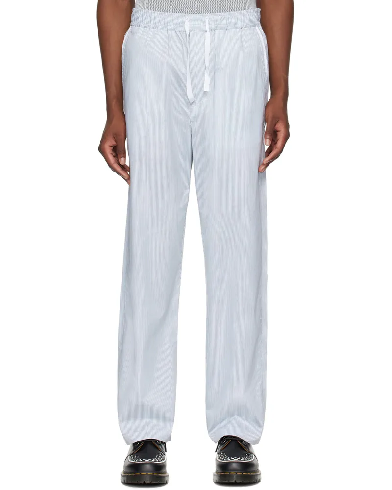 Rag & Bone Blue & White Bradford Trousers Blustripe