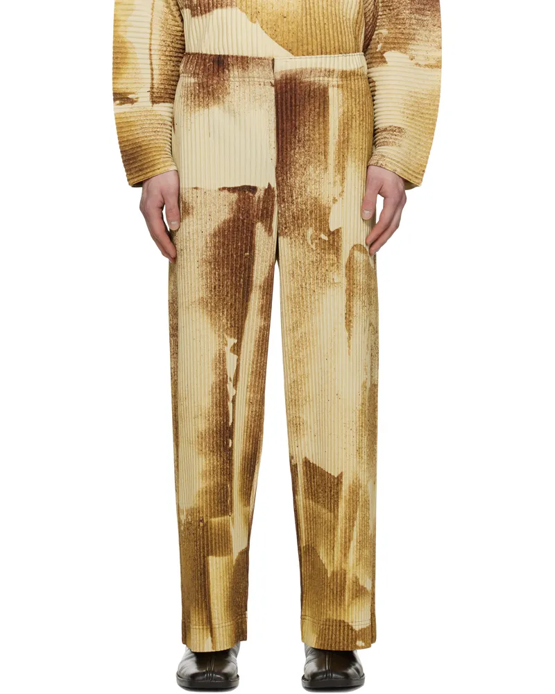 Issey Miyake Brown Wind Walk Trousers 44-brown