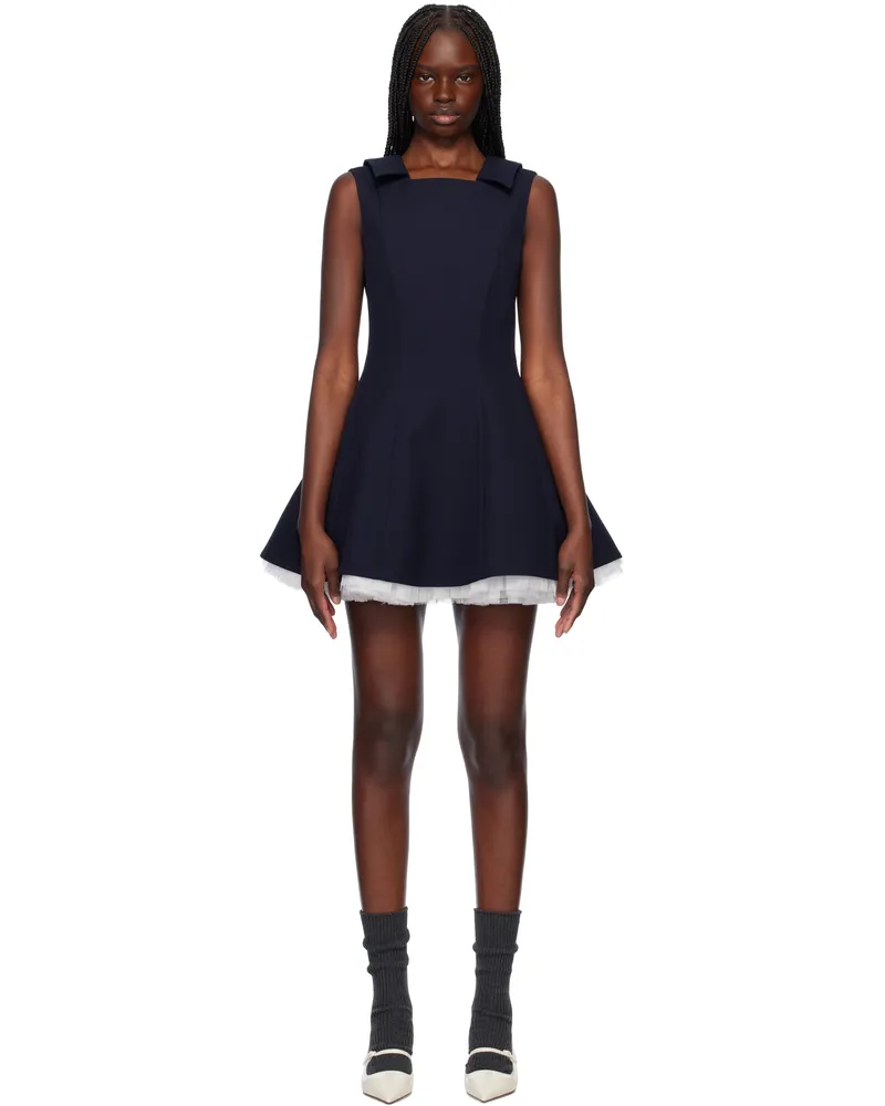 SHUSHU/TONG Navy Puffy Sleeveless Minidress Na100