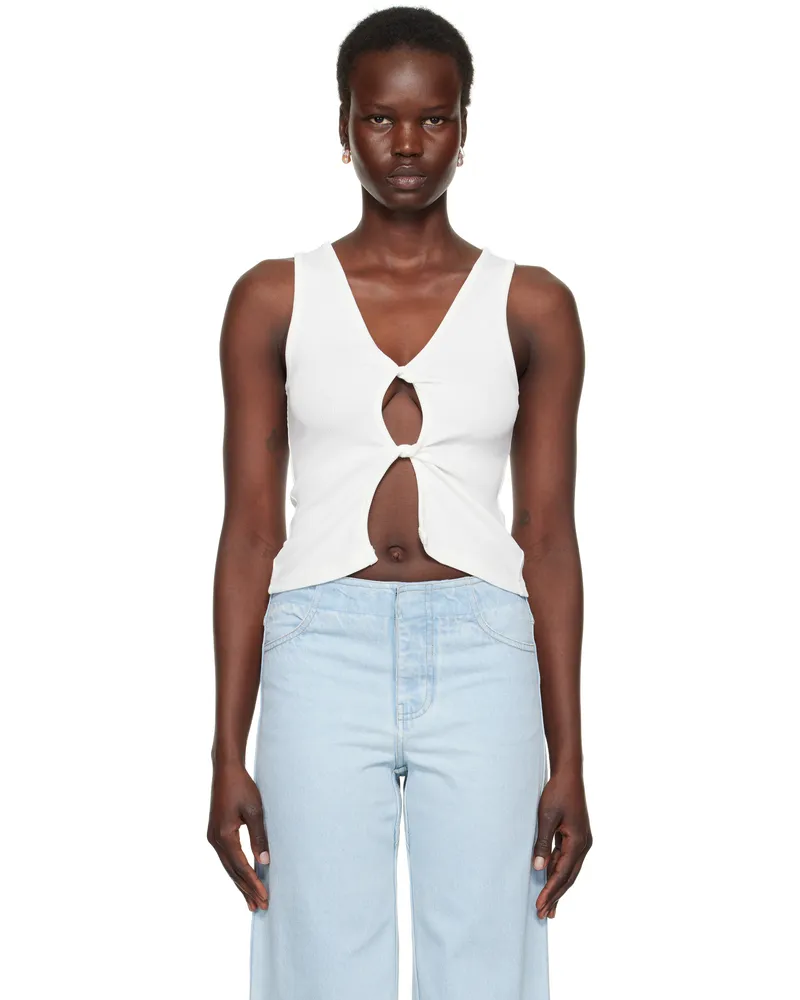 Christopher Esber White Open Twist Tank Top White