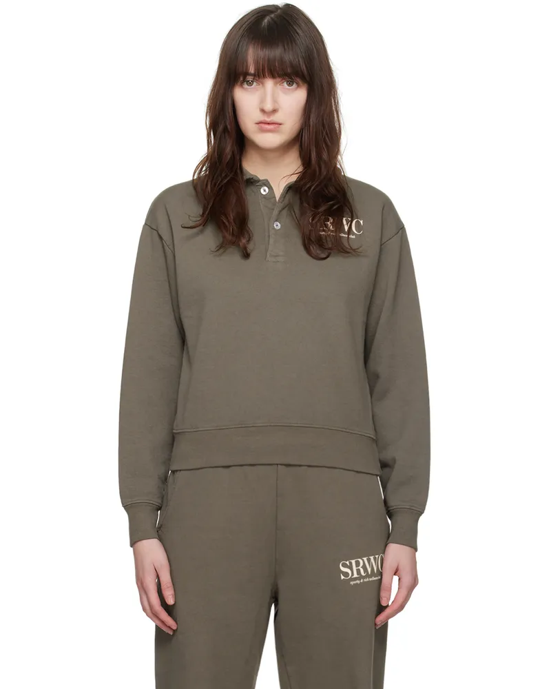 SPORTY & RICH Taupe Upper East Side Polo Earl