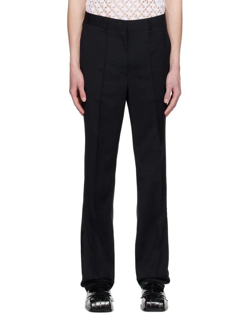 SITUATIONIST Navy Pinched Trousers Dark