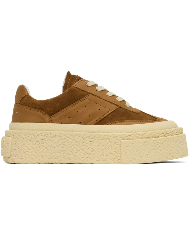 Maison Margiela Tan Platform Sneakers Hbone