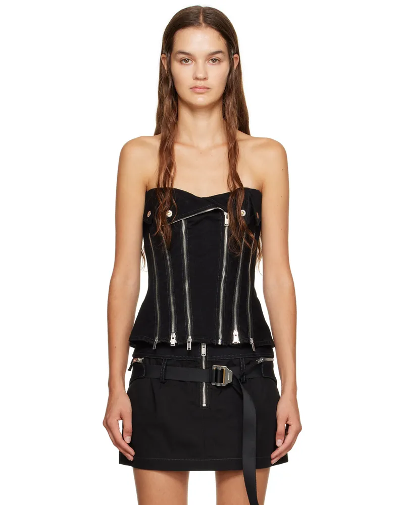 Dion Lee Black Biker Denim Camisole Black