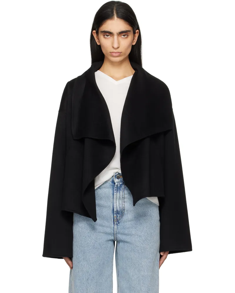 Totême Black Signature Doublé Jacket Black
