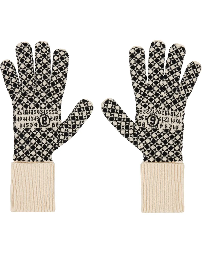 Maison Margiela Beige & Black Cotton Gloves 001j