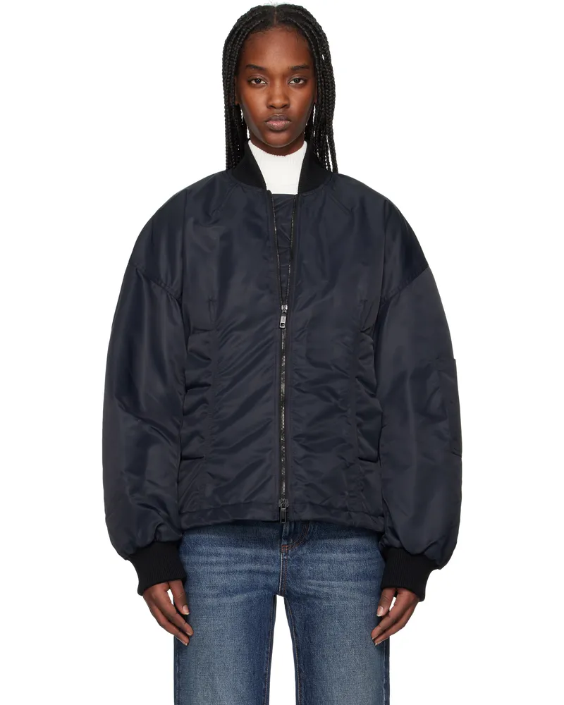 SPORTMAX Black Zebu Bomber Jacket Black