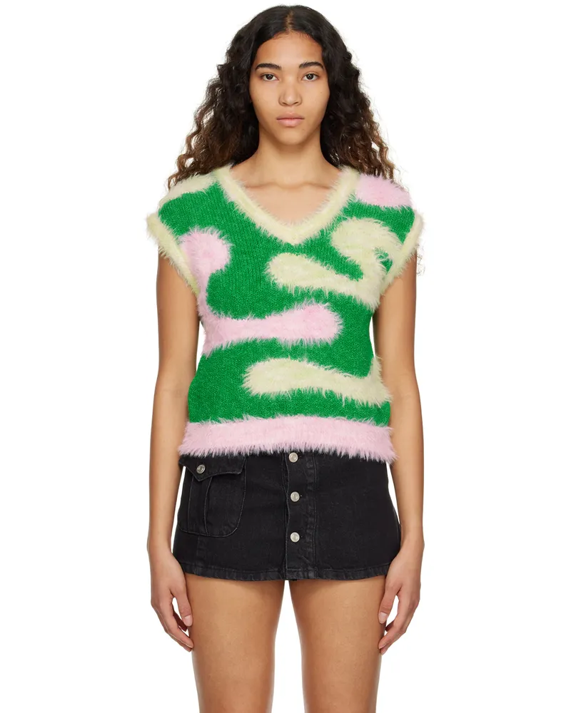 Andersson Bell Green Hairy Wave Vest Green