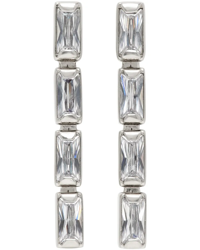 Jil Sander Silver Crystal Earrings 043