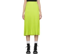 Green Pleated Midi Skirt