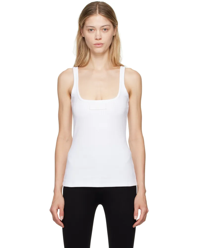 Versace White Logo Patch Tank Top 1w000